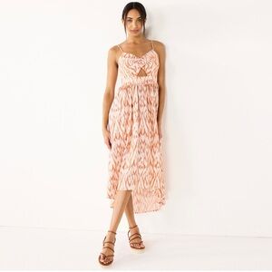 Nine West This Twist-Front High-Low Ikat Midi Dress